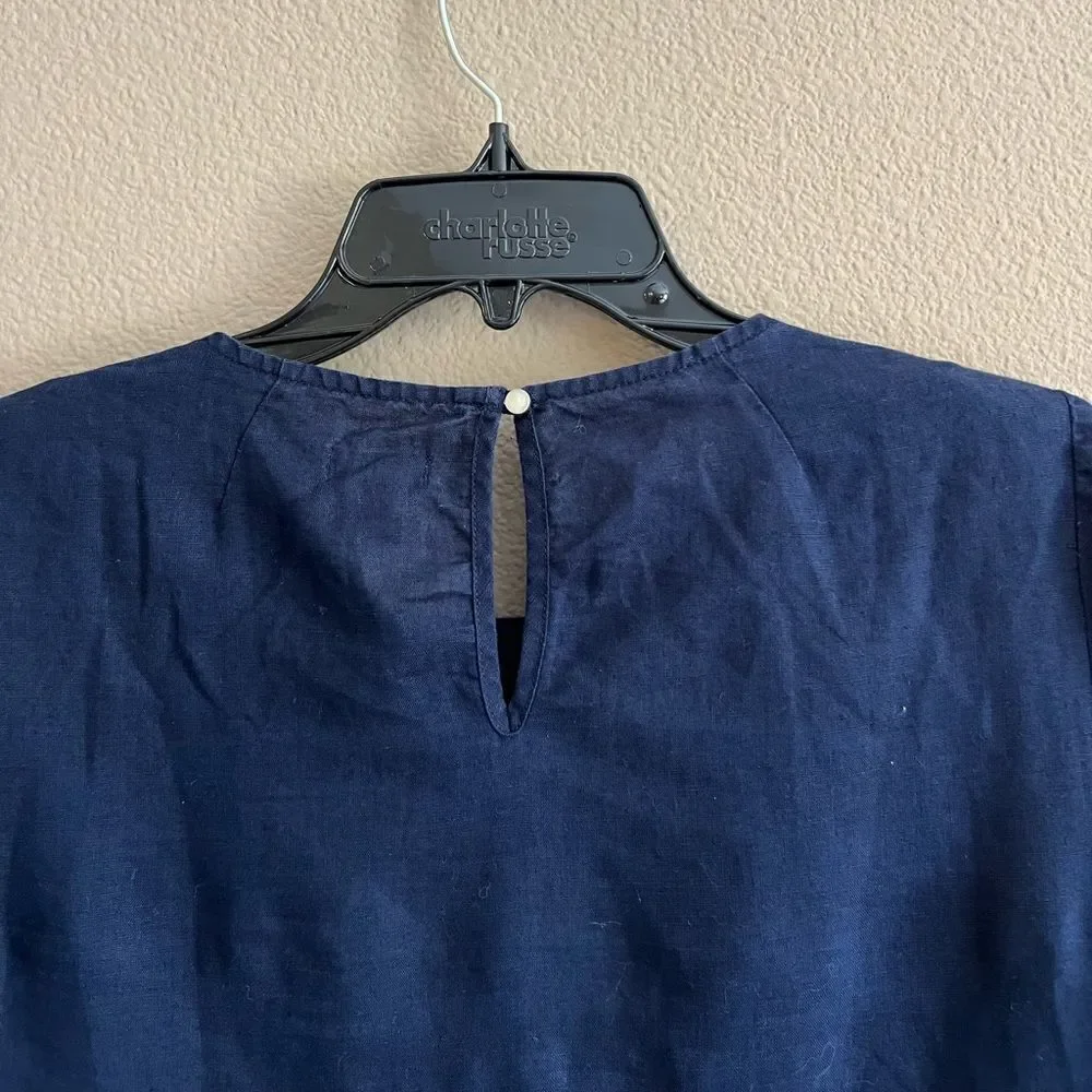 J. Crew Linen Blend Embroidered Shift Dress - Picture 7 of 7